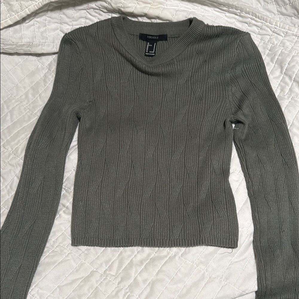 Forever 21 Olive Ribbed Sweater
